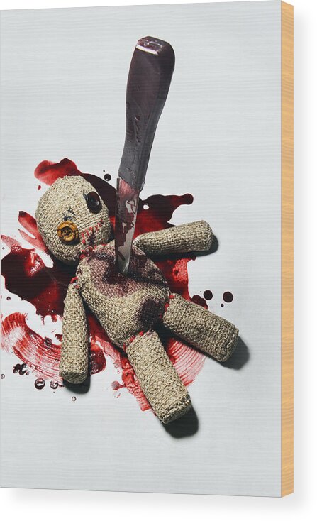 Doll Wood Print featuring the photograph Sack Voodoo doll by Jaroslaw Blaminsky