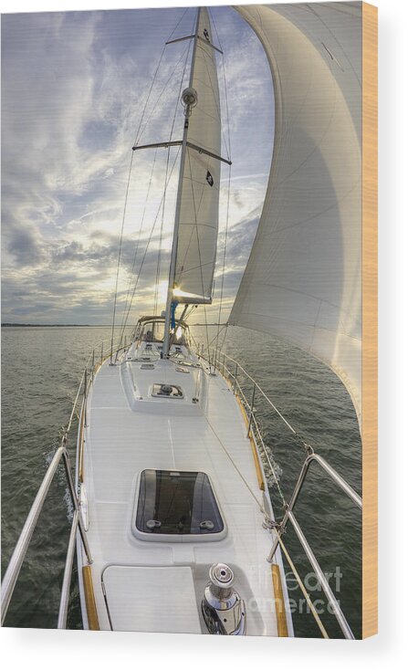 Sailing Yacht Fate Beneteau 49 Wood Print featuring the photograph Sailing Yacht Fate Beneteau 49 by Dustin K Ryan
