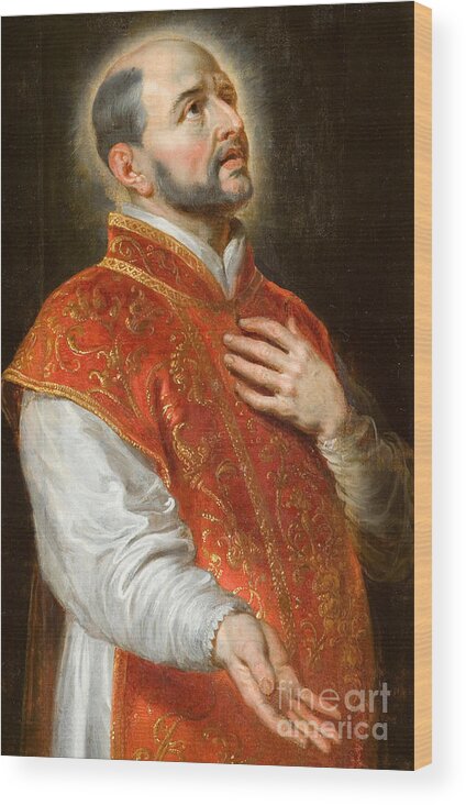 Rubens Wood Print featuring the painting Saint Ignatius by Rubens by Peter Paul Rubens