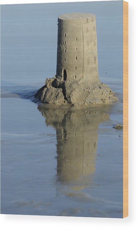 Sand Castle Wood Print featuring the photograph Sand Castle Island and Reflection by Bradford Martin