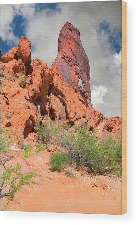 Sand Stone Monolith Valley Of Fire Wood Print featuring the photograph Sand Stone Monolith Valley Of Fire by Frank Wilson
