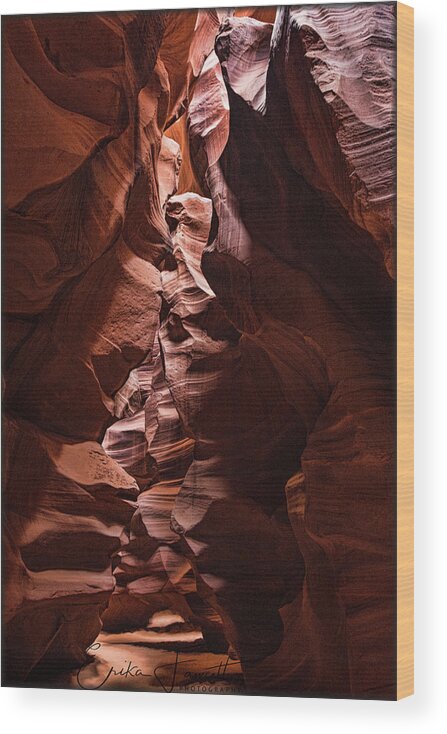 Antelope Canyon Wood Print featuring the photograph Sandstone Curves by Erika Fawcett