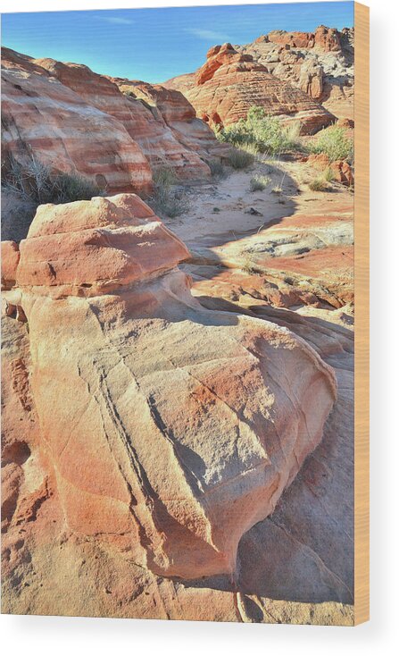 Valley Of Fire State Park Wood Print featuring the photograph Sandstone Fireplug in Valley of Fire by Ray Mathis