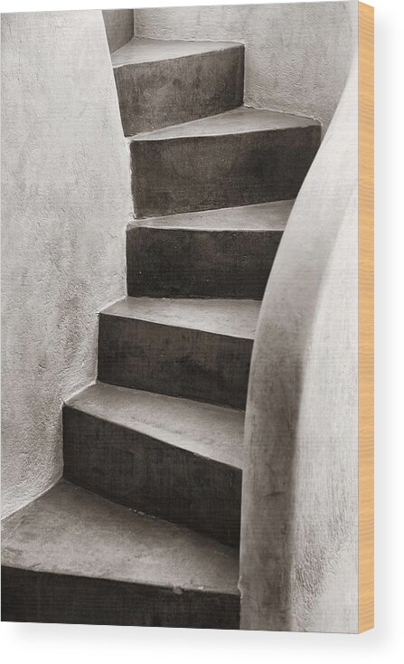 Greece Wood Print featuring the photograph Santorini island stairs by Songquan Deng