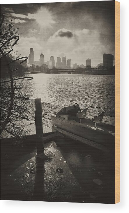 Philadelphia Wood Print featuring the photograph Schuylkill River in Winter by Bill Cannon