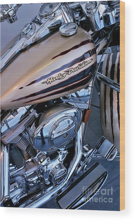 Harley Davidson Wood Print featuring the photograph Screamimg Eagle by Jim Simak