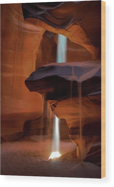 Antelope Canyon Wood Print featuring the photograph Shaft Of Light by Mountain Dreams