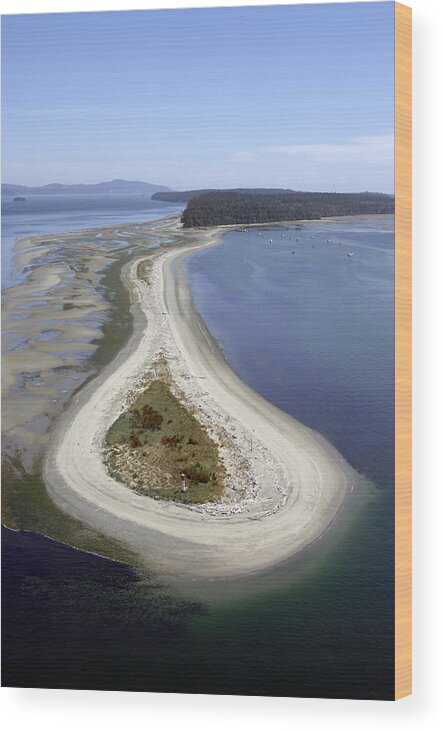 Gulf Islands Wood Print featuring the photograph Sidney Spit Aerial by Kevin Oke