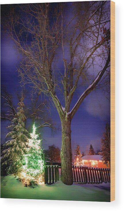 Night Wood Print featuring the photograph Silent Night by Cat Connor