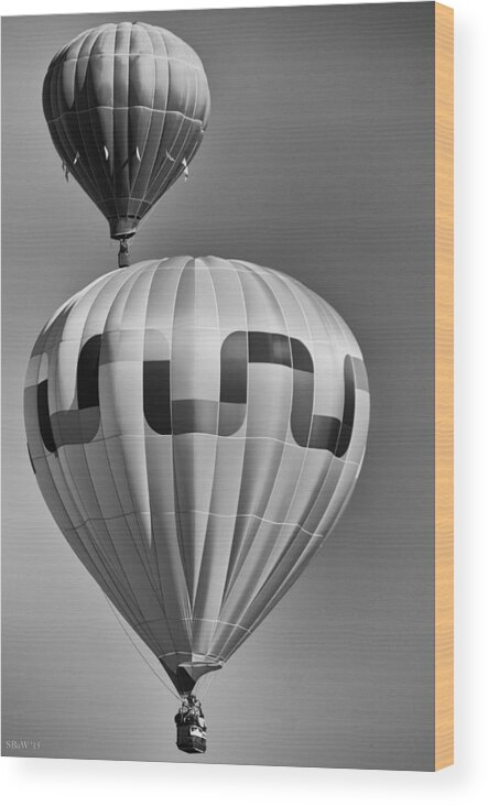Hot Air Balloons Wood Print featuring the photograph Silver Sky Balloons by Kevin Munro