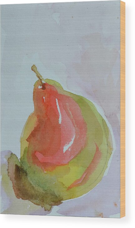 Pear Wood Print featuring the painting Simple Pear by Beverley Harper Tinsley