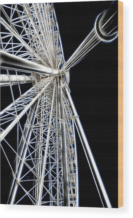 Sky Wheel Wood Print featuring the photograph Sky Wheel Aglow by Lorraine Baum