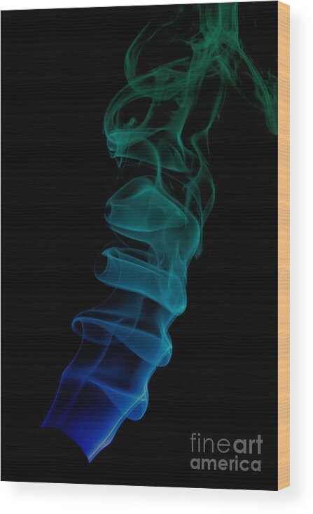 Abstract Wood Print featuring the photograph smoke XIX ex by Joerg Lingnau