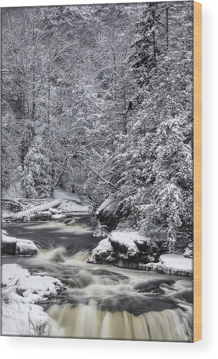 Waterfall Wood Print featuring the photograph Snowy Blackwater by Erika Fawcett
