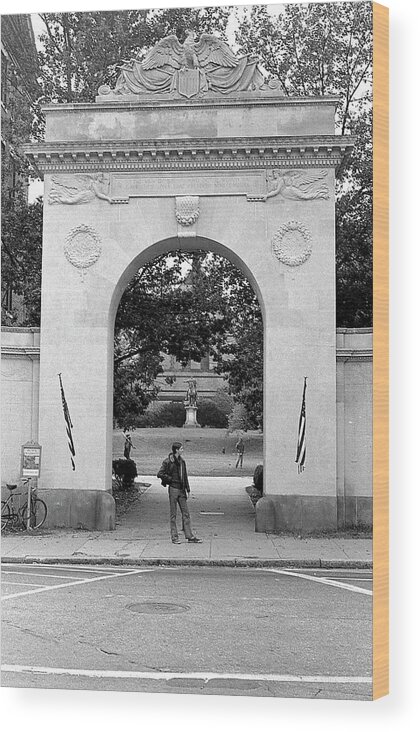 Brown University Wood Print featuring the photograph Soldiers Memorial Gate, Brown University, 1972 by Jeremy Butler