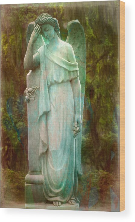 Bonaventure Cemetery Wood Print featuring the photograph Solemn by Mark Andrew Thomas
