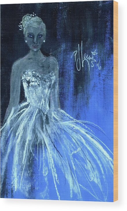 Fashion Wood Print featuring the painting Something Blue by PJ Lewis