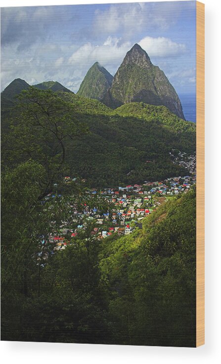 St Lucia Wood Print featuring the photograph Soufriere Village- St Lucia by Chester Williams