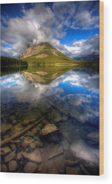 Calm Wood Print featuring the photograph South Swiftcurrent by David Andersen