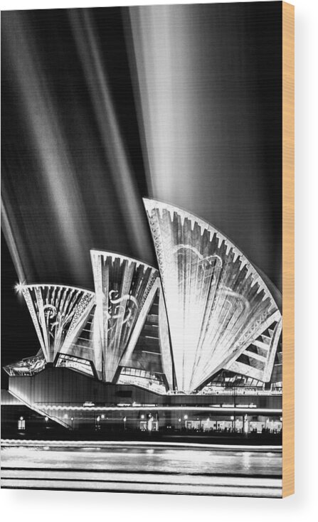Sydney Wood Print featuring the photograph Sparkling Blades BW by Az Jackson