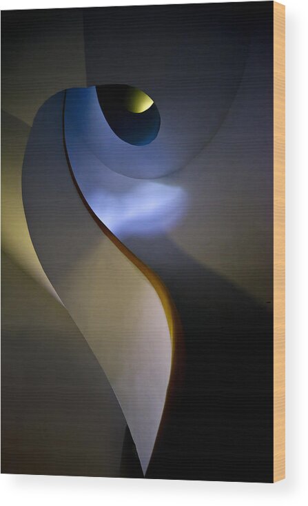 Spiral Wood Print featuring the photograph Spiral concrete modern staircase by Jaroslaw Blaminsky