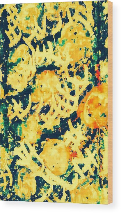 Sprouting Orange Wood Print featuring the pastel Sprouting Orange by Brenae Cochran