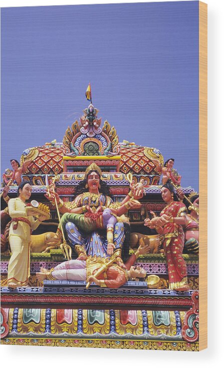 Adorn Wood Print featuring the photograph Sri Krishnan Temple by Gloria and Richard Maschmeyer - Printscapes