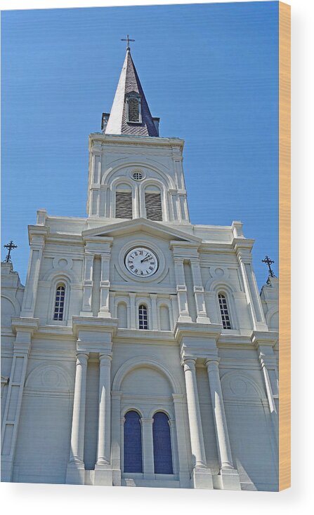 St. Louis Cathedral Wood Print featuring the photograph St. Louis Cathedral Study 1 by Robert Meyers-Lussier