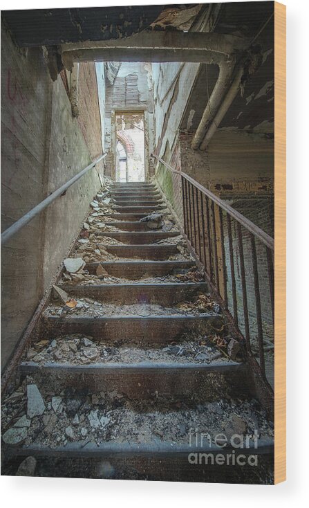 Stairway To Filth Wood Print featuring the photograph Stairway to Filth by Michael Ver Sprill