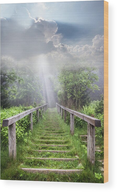 Appalachia Wood Print featuring the photograph Stairway Up to Heaven by Debra and Dave Vanderlaan