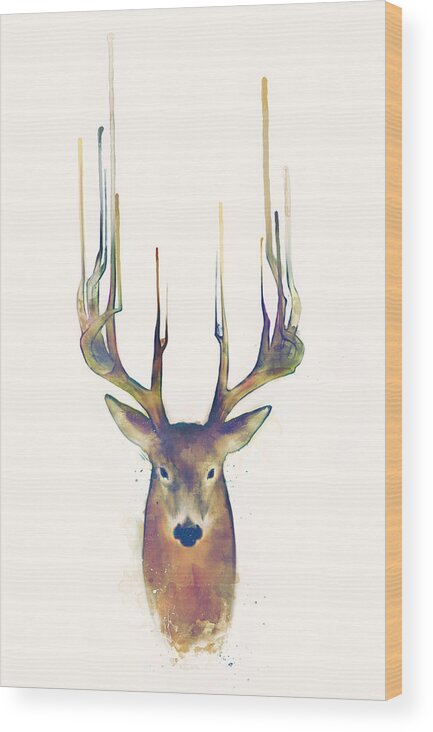 Nature Wood Print featuring the painting Steadfast by Amy Hamilton