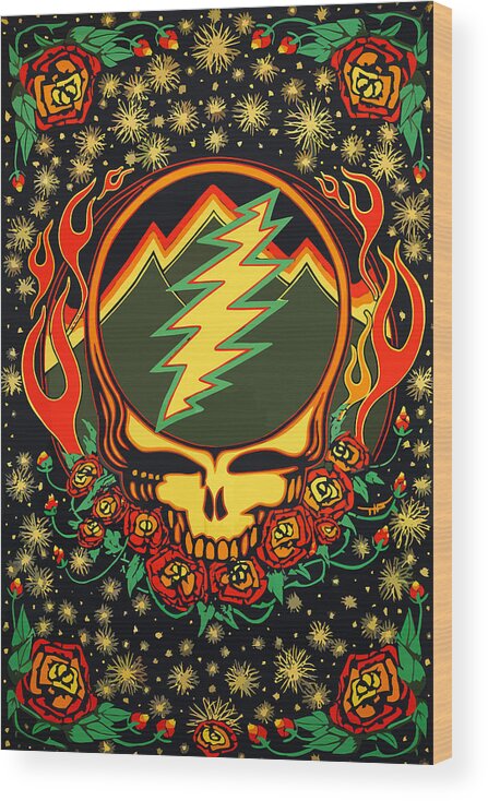Grateful Dead Wood Print featuring the digital art Steal Your Face Special Edition by The Steal
