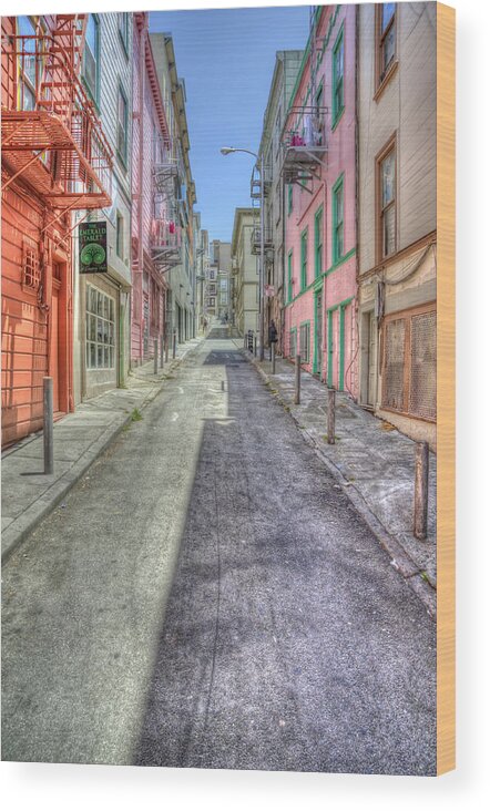 San Francisco Wood Print featuring the photograph Steep Street by Scott Norris