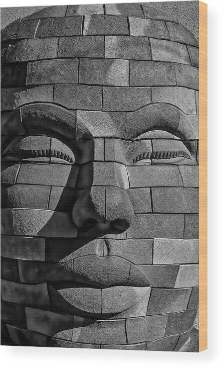 Stone Wood Print featuring the photograph Stone Brick Face by Garry Gay