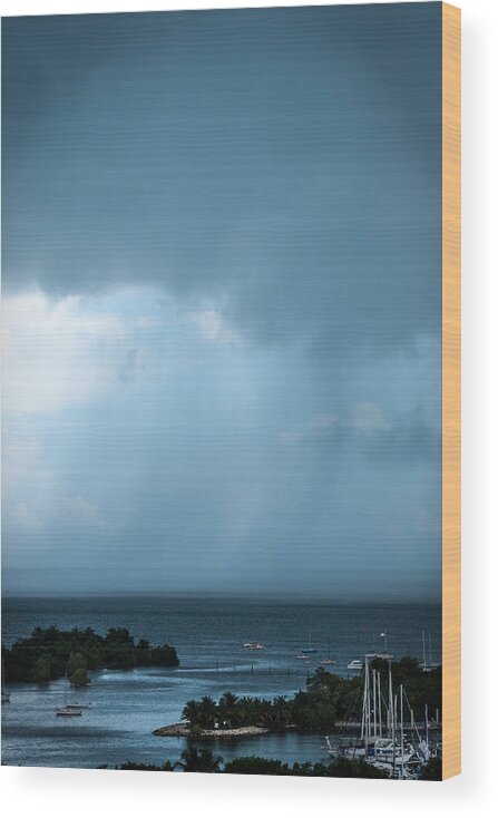 August 2014 Wood Print featuring the photograph Storm on the Bay by Frank Mari