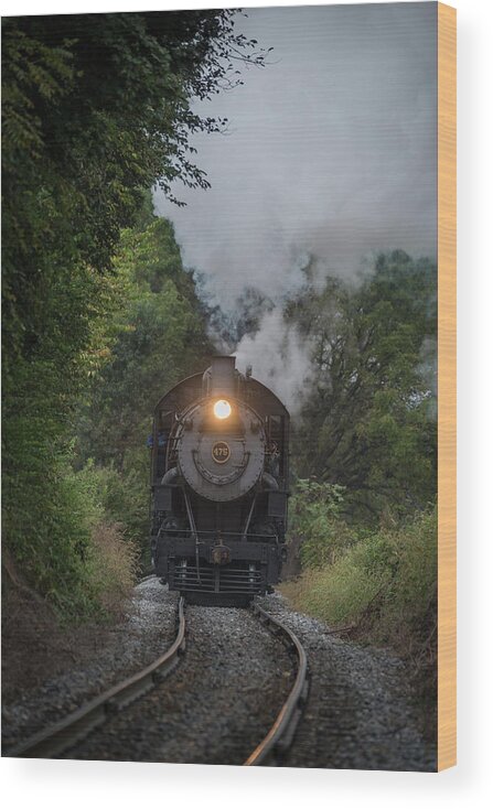 Strasburg Railroad Wood Print featuring the photograph Strasburg Railroad 475 at Blackhorse road Strasburg PA by Jim Pearson