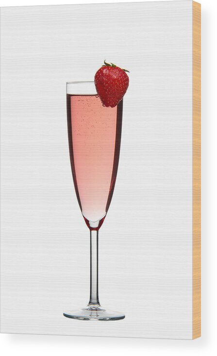 Alcohol Wood Print featuring the photograph Strawberry Champagne by Gert Lavsen