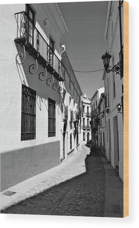 Ronda Wood Print featuring the photograph Street in Ronda by Rebekah Zivicki