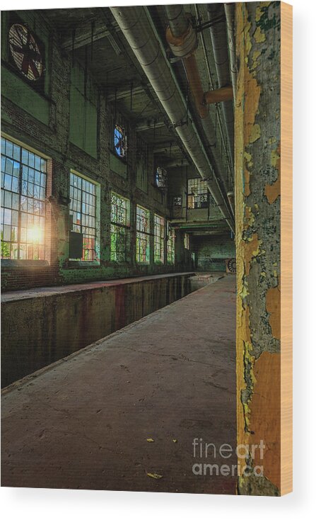 Lindale Mill Wood Print featuring the photograph Abandoned Sunset by Doug Sturgess