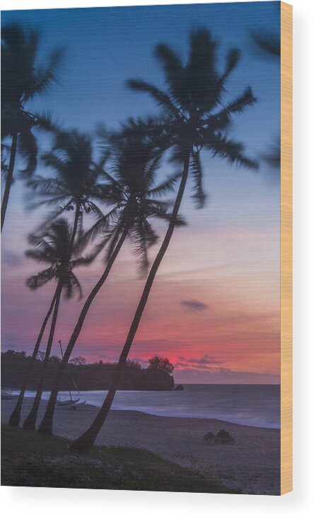 Beach Wood Print featuring the photograph Sunset in Paradise by Alex Lapidus