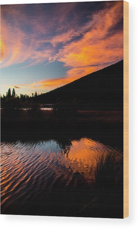 Black Butte Wood Print featuring the photograph Sunset Reflections by Doug Scrima