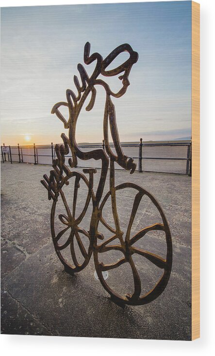 Statue Wood Print featuring the photograph Sunset Rider by Spikey Mouse Photography