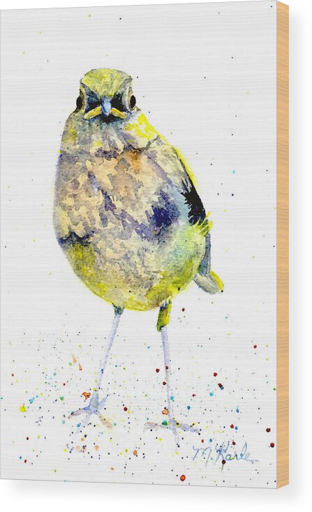 Robin Wood Print featuring the painting Teenage Robin by Marsha Karle