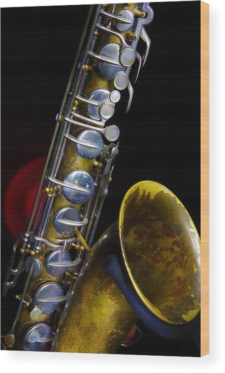 Saxophone Wood Print featuring the photograph Tenor #1 by Jim Mathis