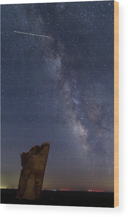 Milky Wood Print featuring the photograph Teter Rocks Milky Way by Jon Friesen