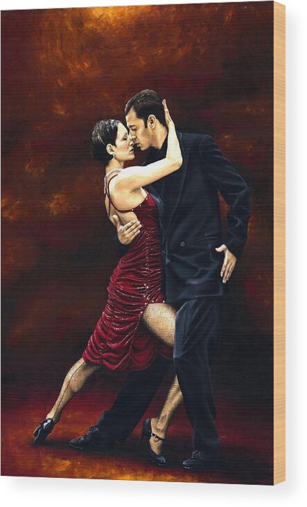 Tango Wood Print featuring the painting That Tango Moment by Richard Young