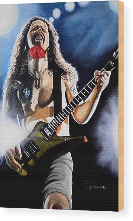 Pantera Wood Print featuring the painting The Art of Shredding by Al Molina
