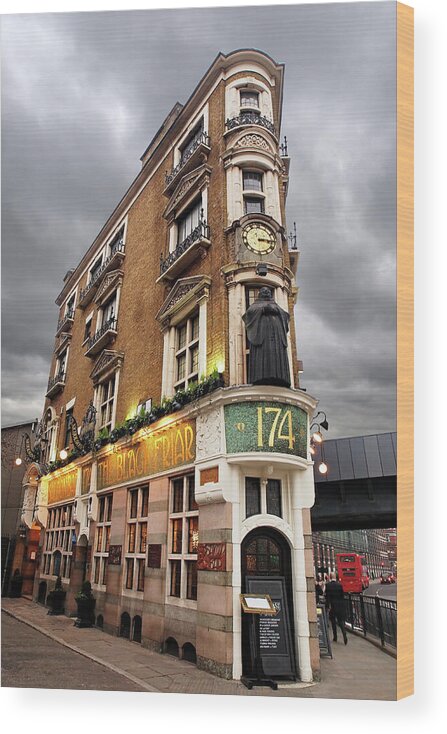 London Wood Print featuring the photograph The Black Friar London Pub Bar by Gill Billington