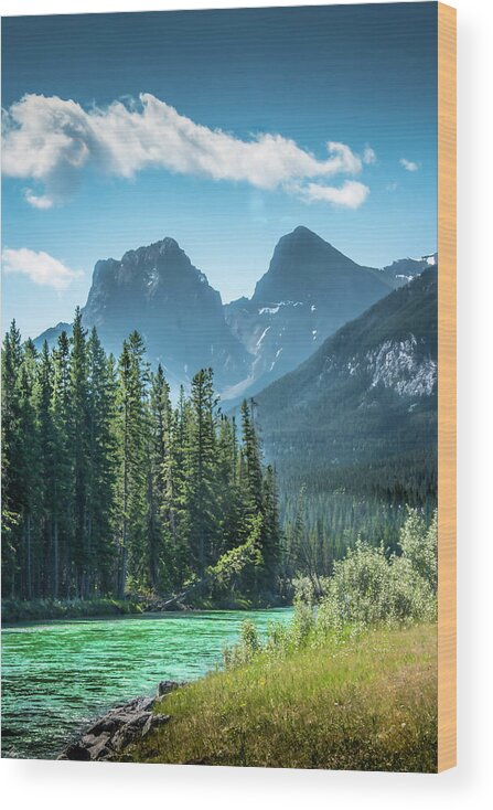 River Wood Print featuring the photograph The Bow River at Canmore by Phil And Karen Rispin