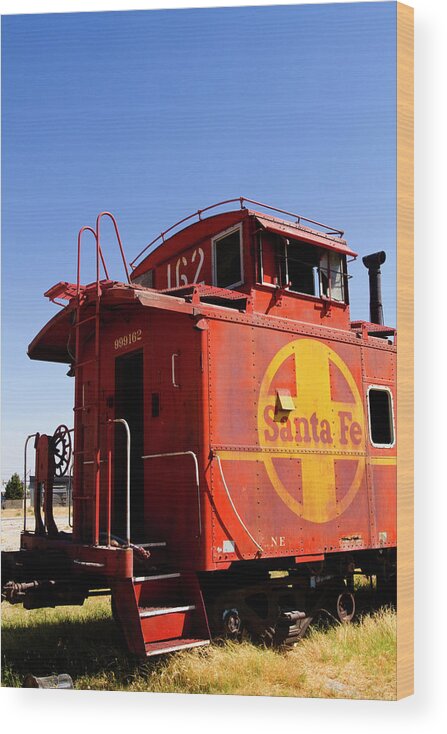 Train Wood Print featuring the photograph The Caboose by Mark Miller